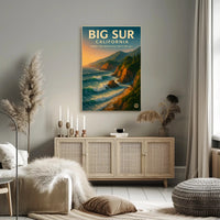 Big Sur Where the Mountains Meet the Sea Poster PosterGoat