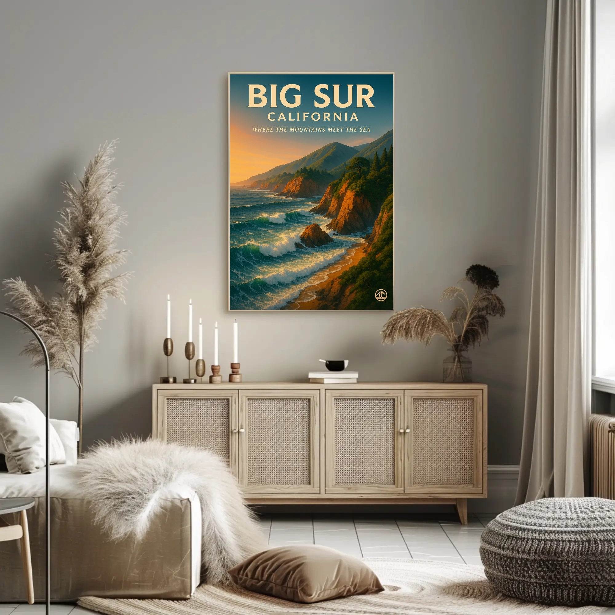 Big Sur Where the Mountains Meet the Sea Poster PosterGoat