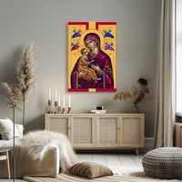 Iconic Representation of Mary and Child Poster