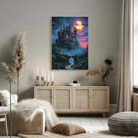 Enchanted Castle at Dusk Wall Art Poster Print PosterGoat