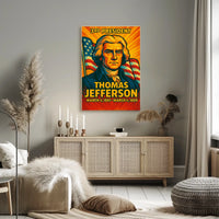 Thomas Jefferson 3rd President of the United States Colorful Comic Book Style Poster