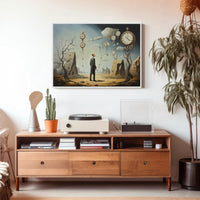 Surreal Dreamscape Timepiece Artistic Poster