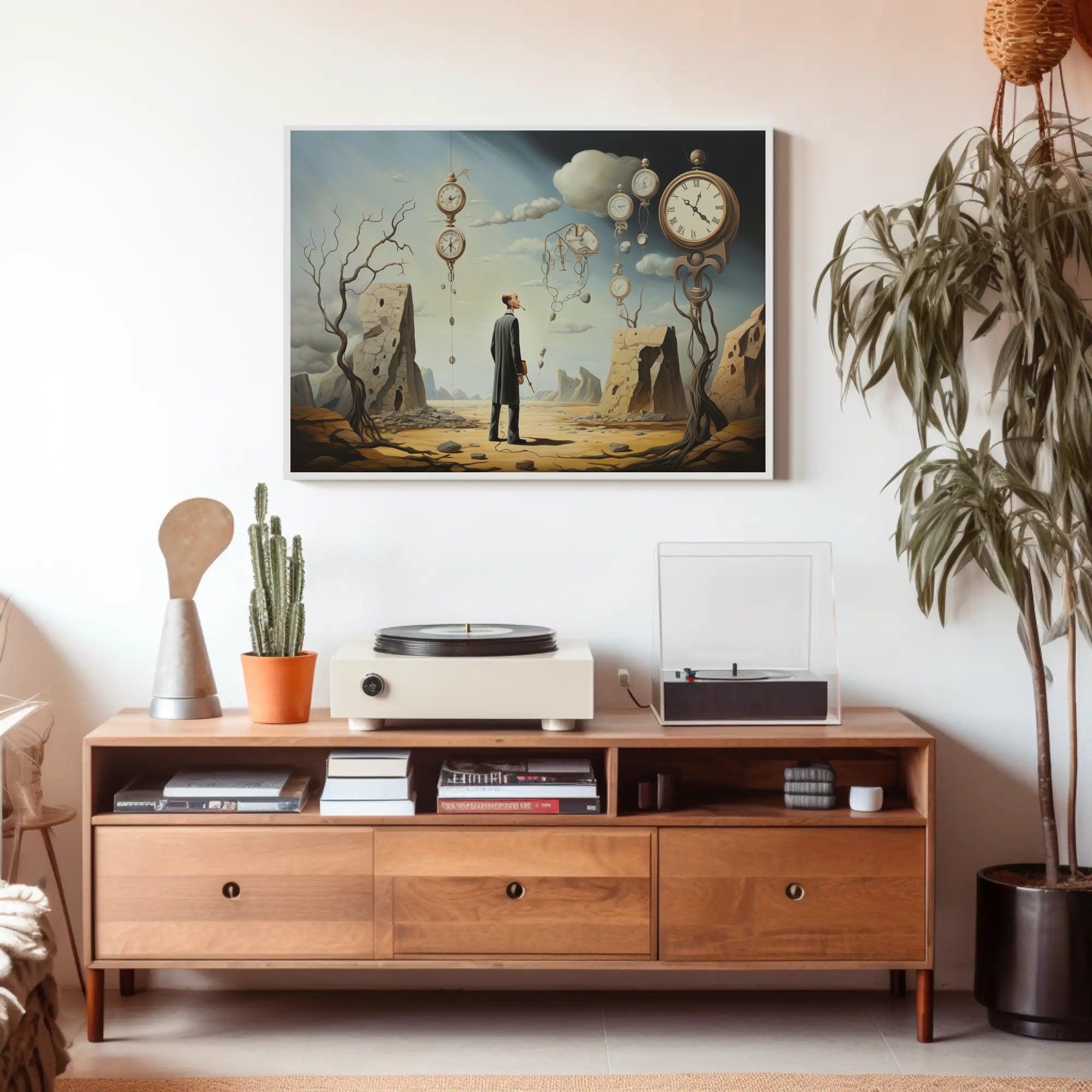 Surreal Dreamscape Timepiece Artistic Poster