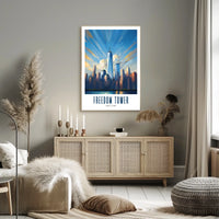 Freedom Tower NYC Skyline City Poster Modern Wall Art