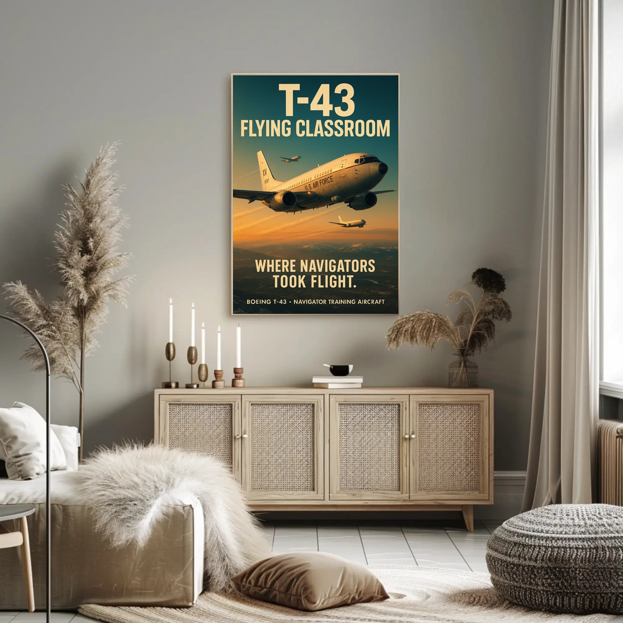 Boeing T-43 Aircraft Military Recruitment Art Poster