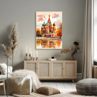 Saint Basil's Cathedral Autumn Art Poster