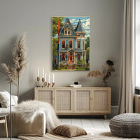 Victorian House Vintage Art Poster with Modern Twist PosterGoat