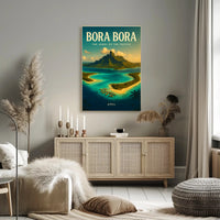 Breathtaking Bora Bora Paradise Vintage Travel Poster PosterGoat