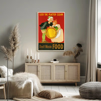 Don't Waste Food WWII Propaganda Poster PosterGoat