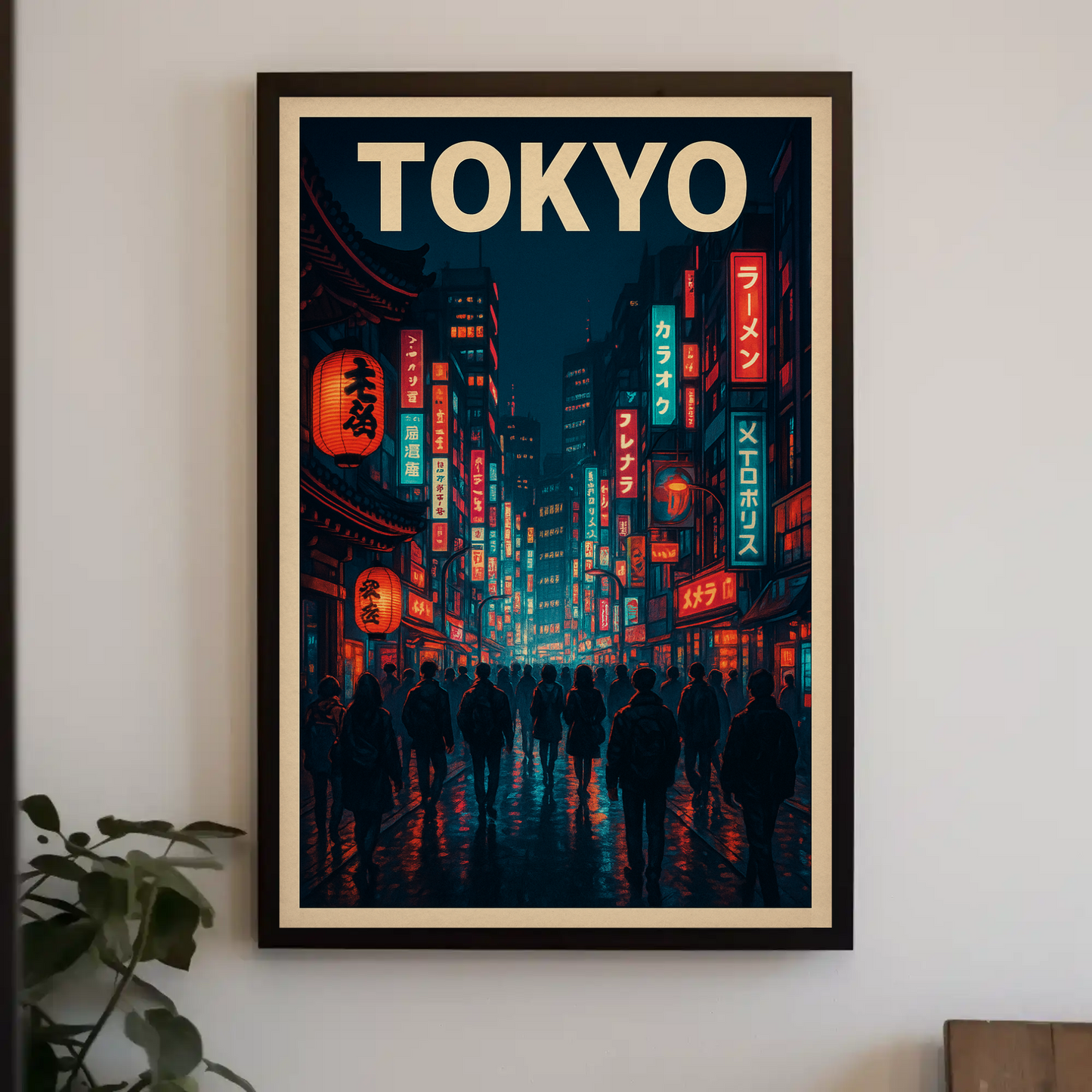Tokyo Neon Night Street Travel Poster