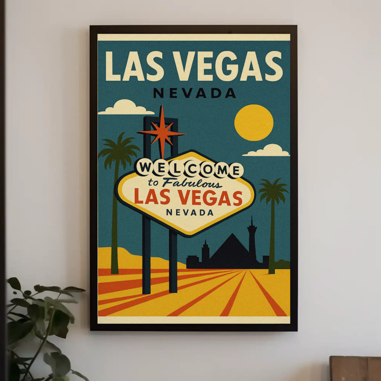 Classic Las Vegas Welcome Sign Retro Art Poster