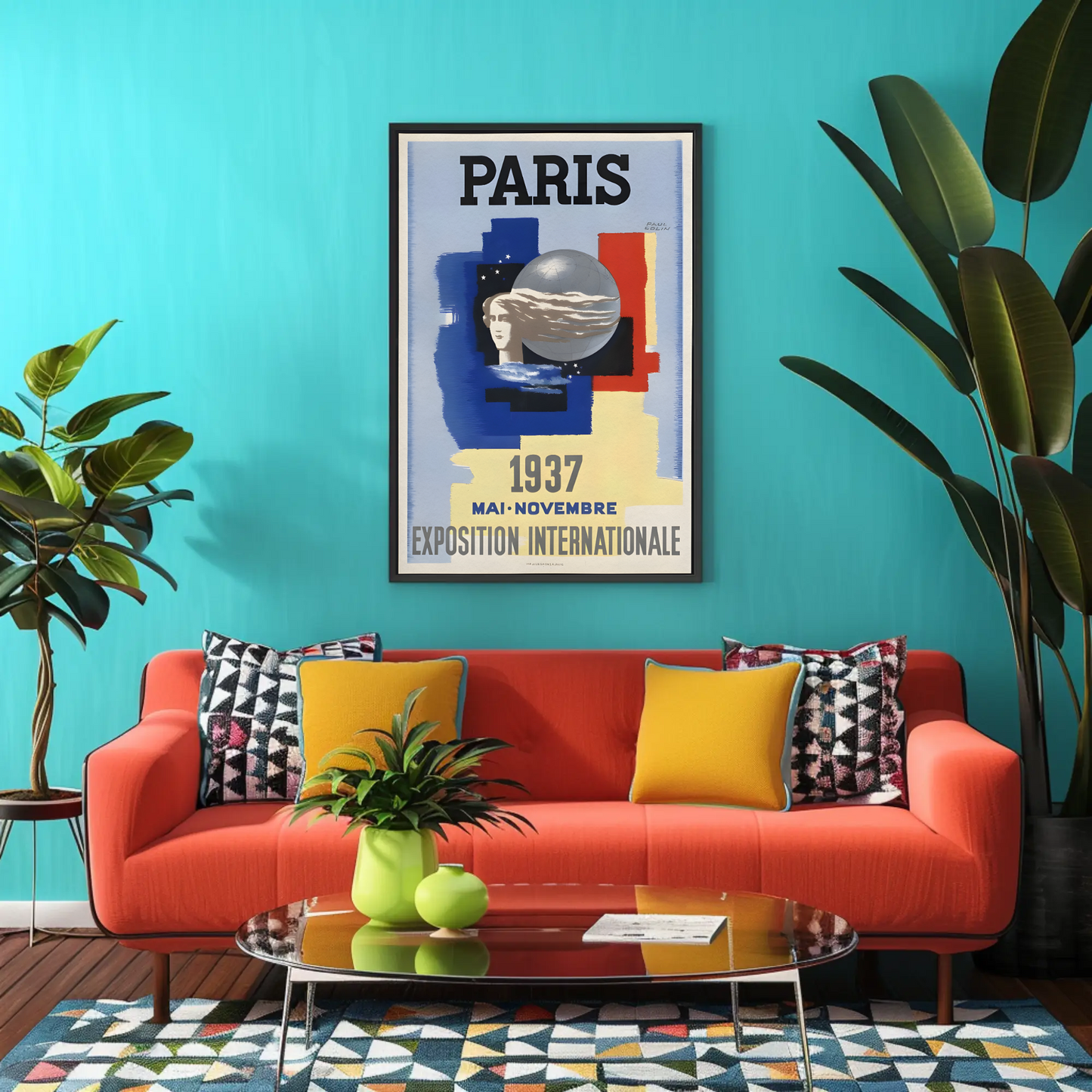 Paris 1937 Exposition International Vintage Travel Poster