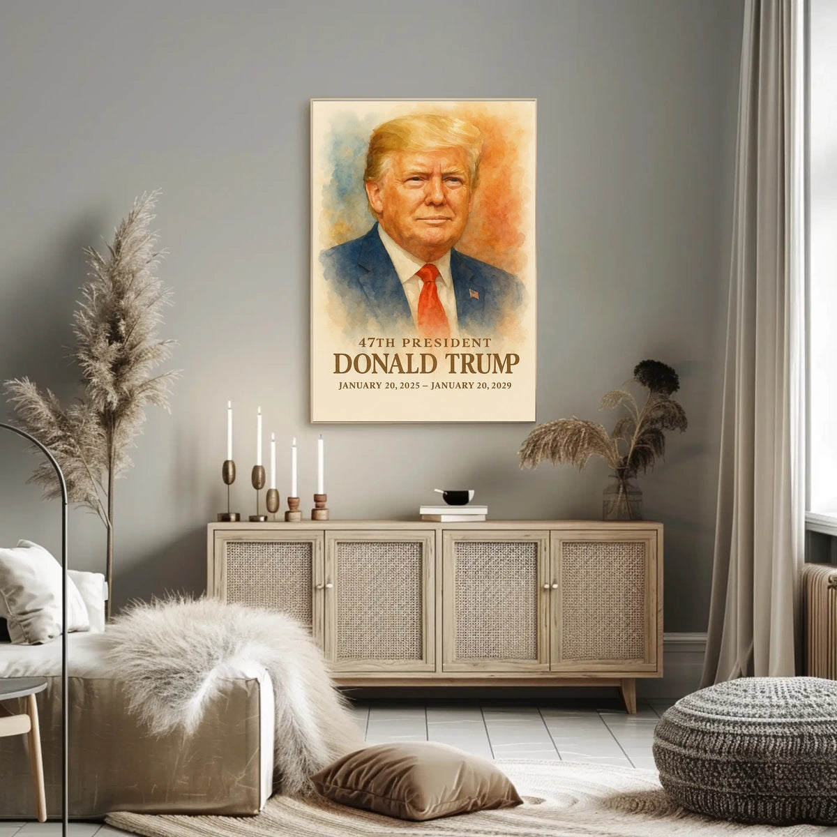 Trump Statesman Vision Patriotic Watercolor Poster
