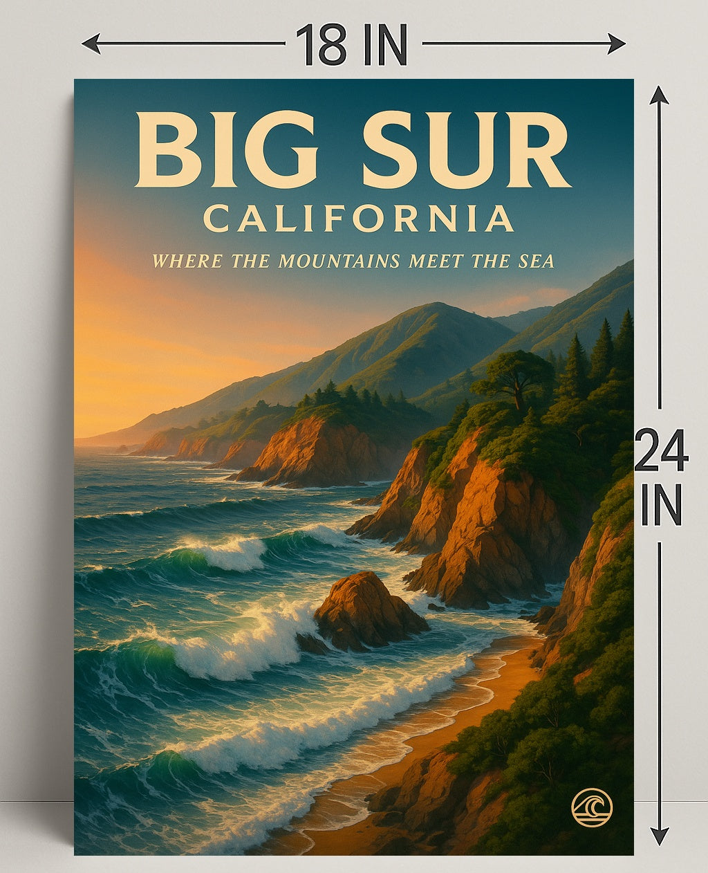 Big Sur Where the Mountains Meet the Sea Poster PosterGoat