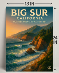 Big Sur Where the Mountains Meet the Sea Poster PosterGoat