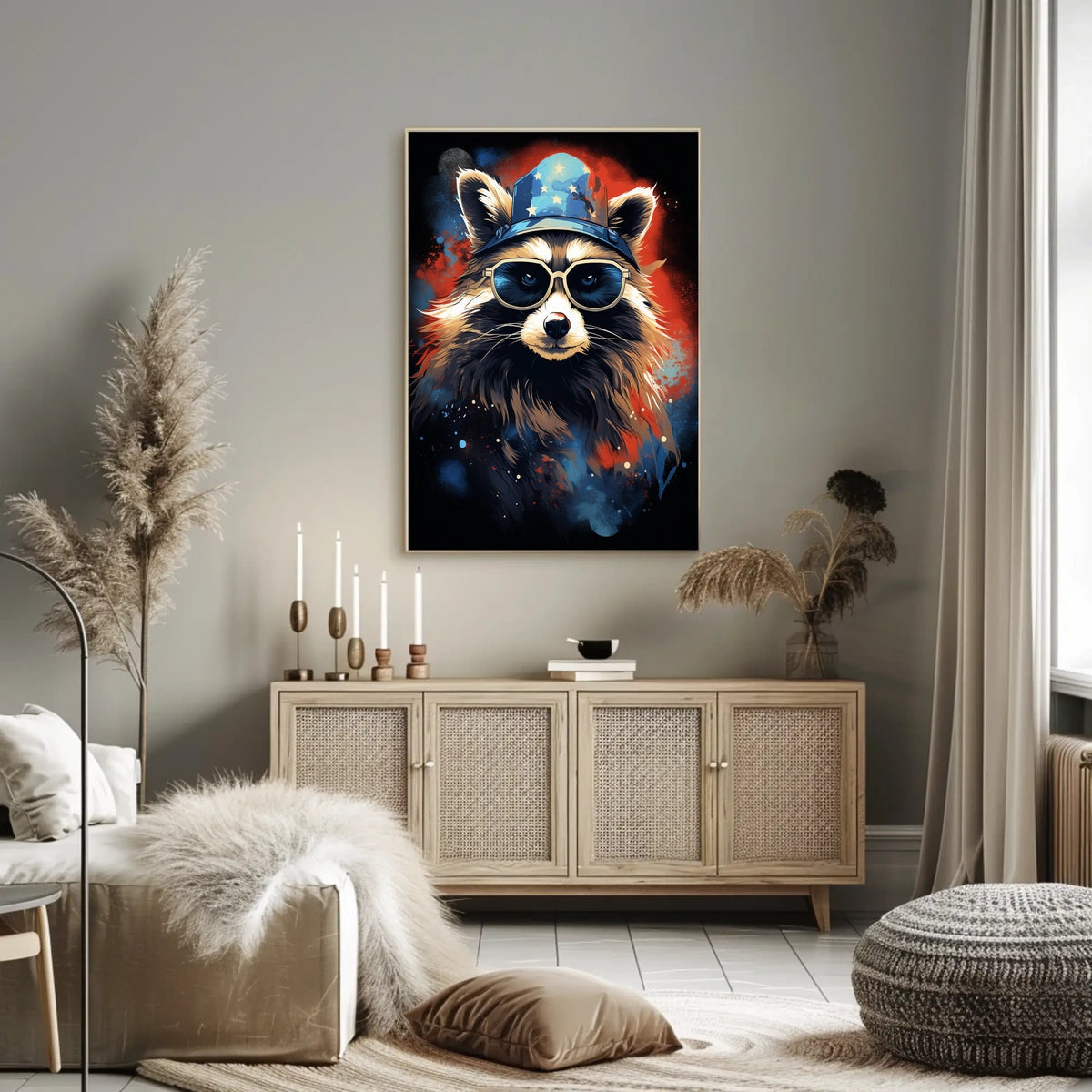 Patriotic Raccoon Poster
