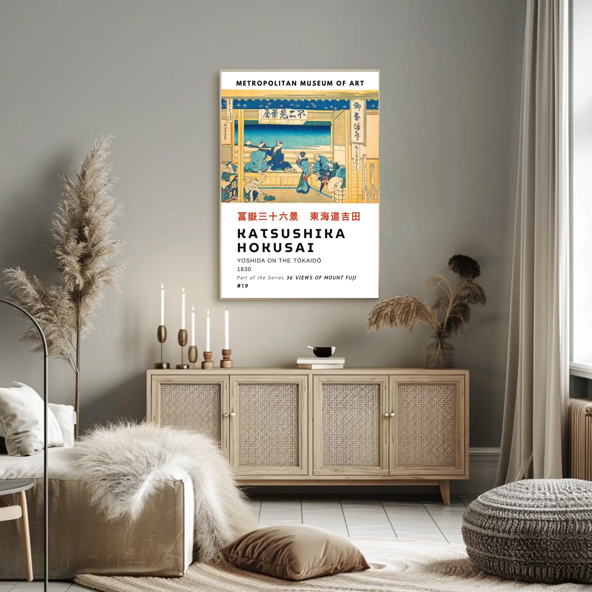 Katsushika Hokusai Yoshida on the Tōkaidō Poster