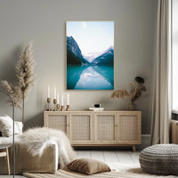 Serene Mountain Reflection Photorealistic Nature Poster