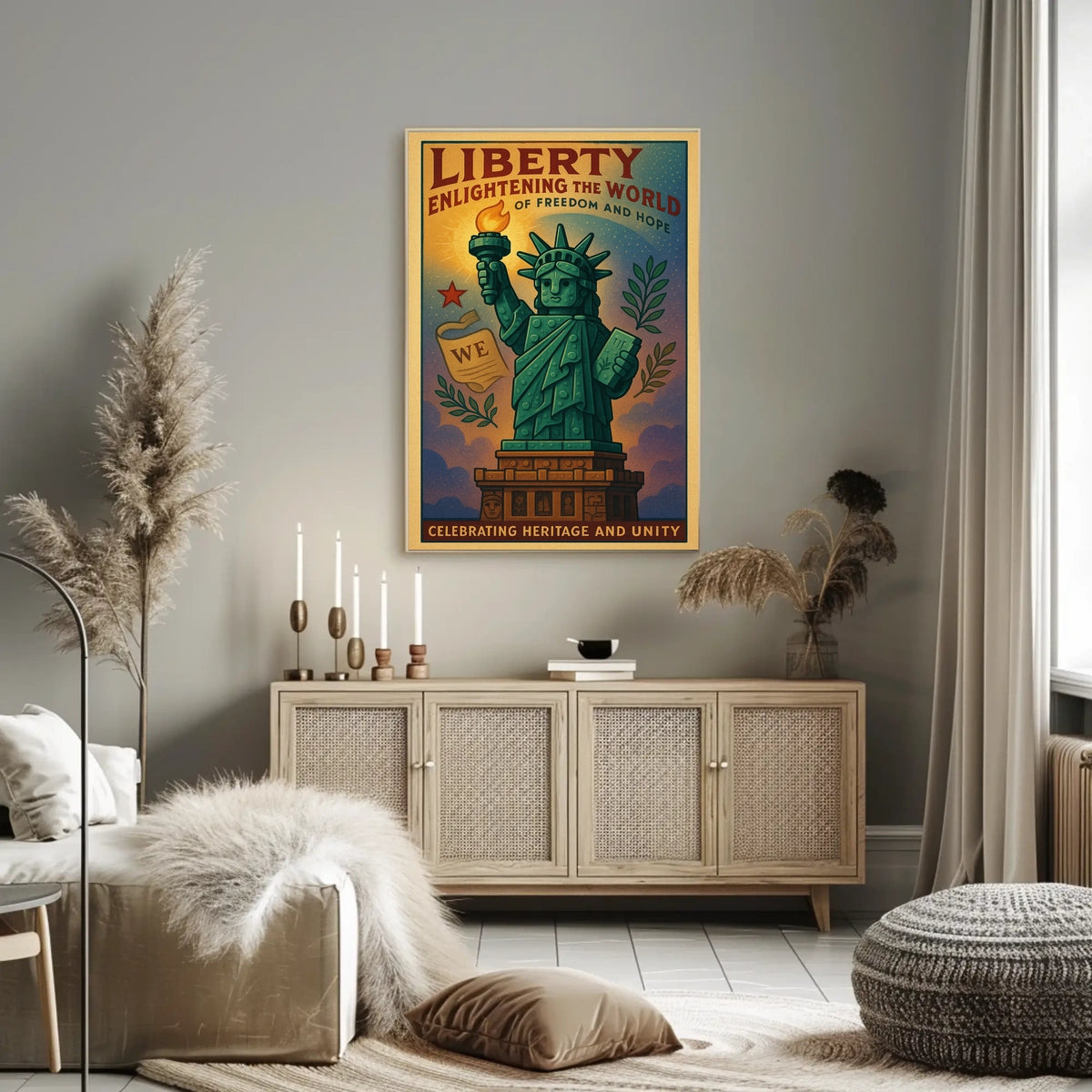 Statue of Liberty Vintage Patriotic Propaganda Poster