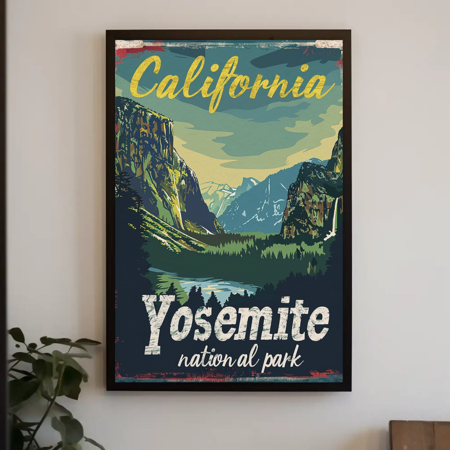 California Yosemite Valley Scenic Travel Poster