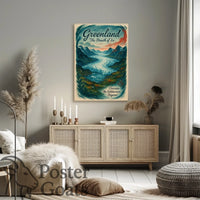 Greenland Glacier Adventure Sunrise Travel Poster