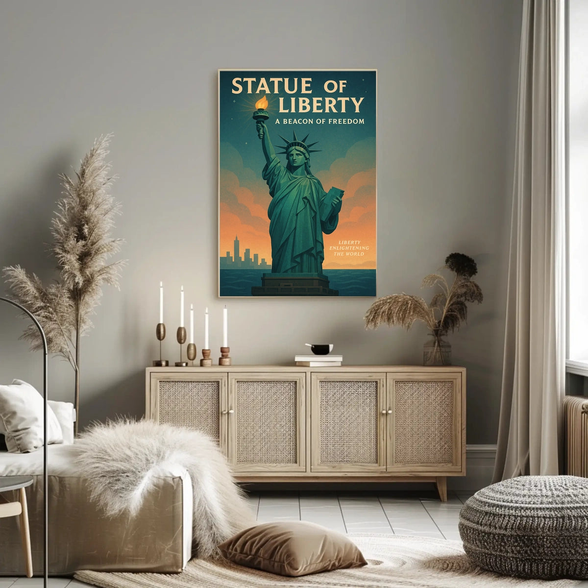 Statue Of Liberty Cultural Heritage Poster Vintage Wall Art
