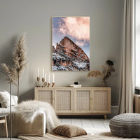 Majestic Snow-Capped Mountain Photorealistic Art Poster