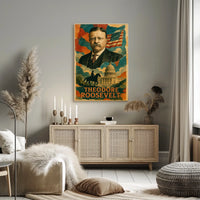 Theodore Roosevelt 26th President of the United States Layered Digital Collage Poster