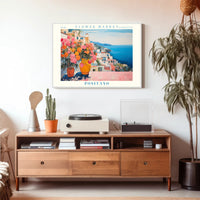 Positano's Vibrant Scenic View: Travel Poster