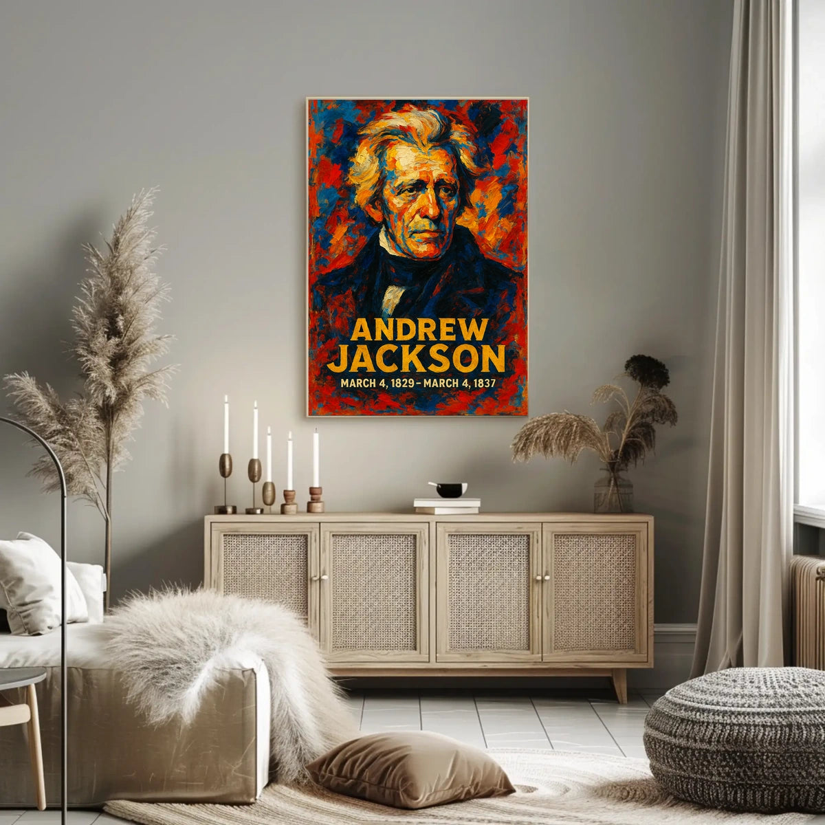 Andrew Jackson 7th President of the United States Glitch Hop Art Poster