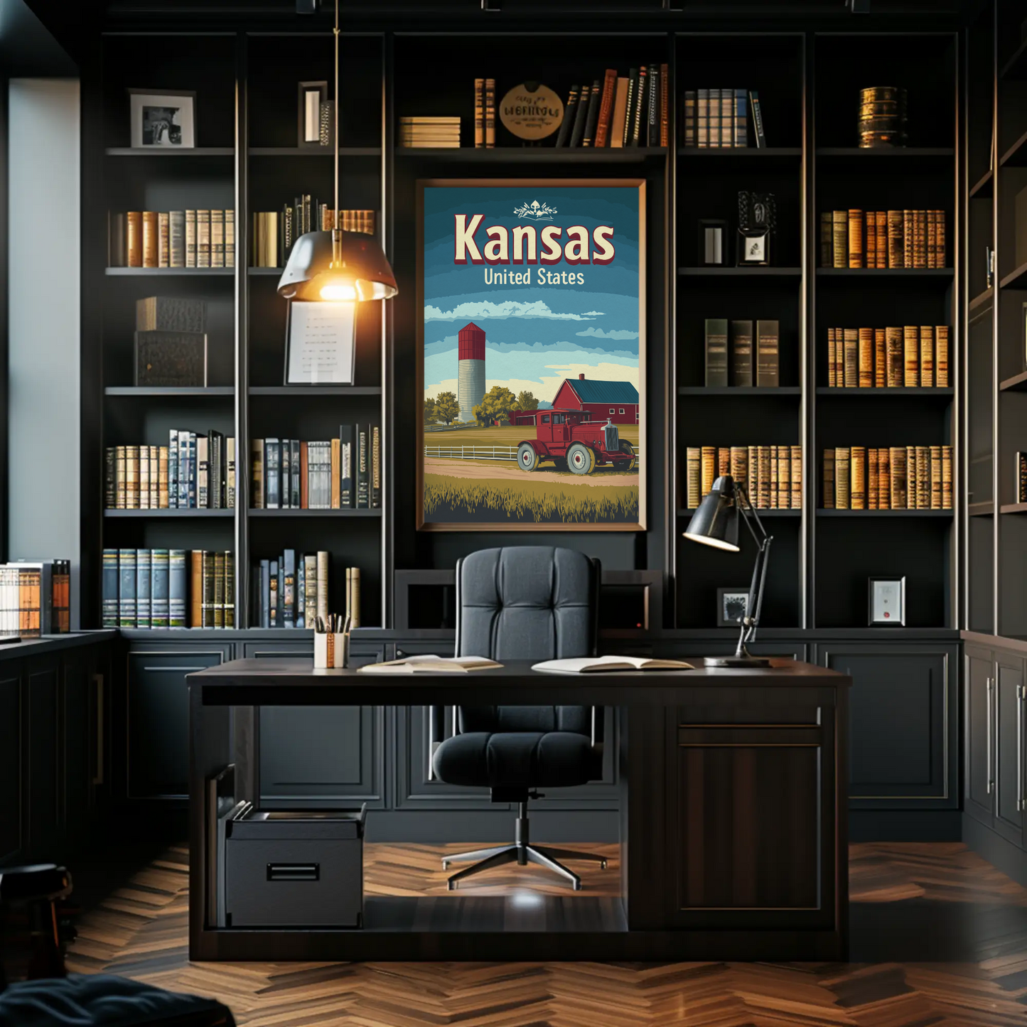 Kansas Farm Truck Vintage Poster