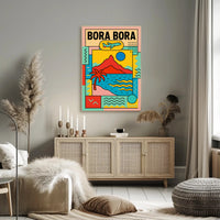 Bora Bora Getaway Modern Geometric Travel Poster PosterGoat