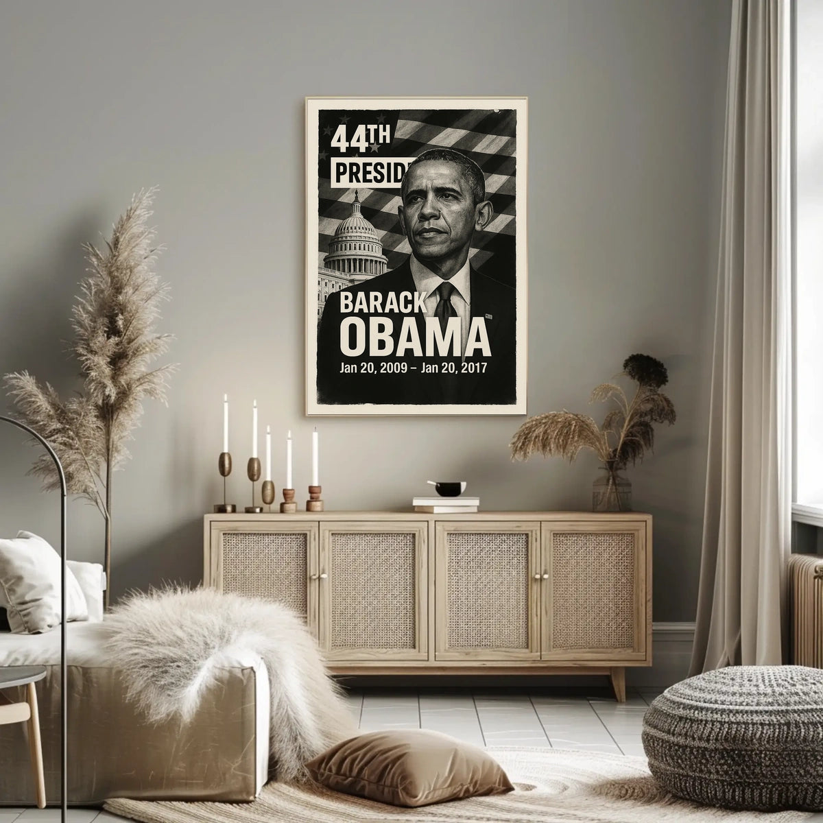 Barack Obama 44th President of the United States Digital Montaje Poster