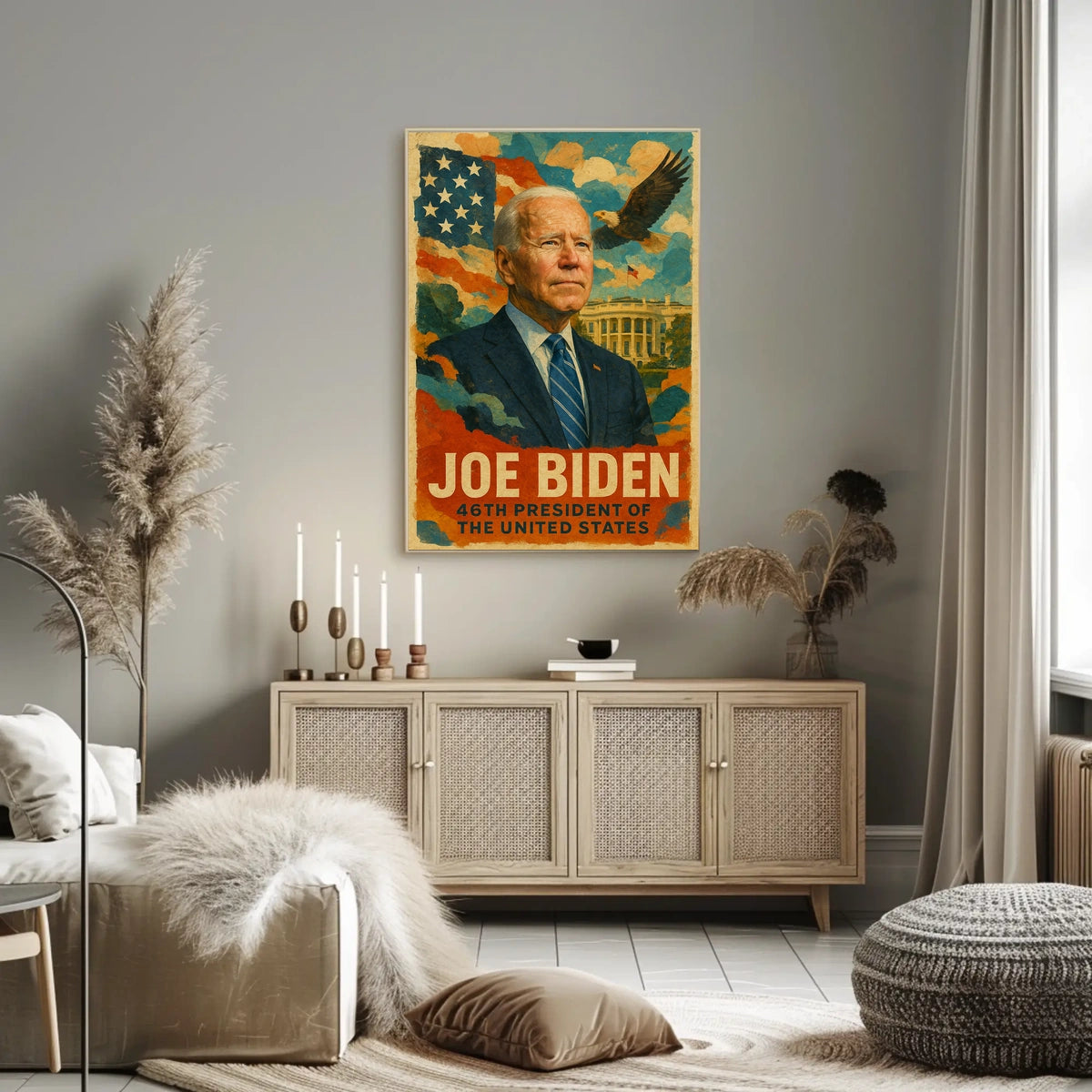 Joe Biden 46th President of the United States Layered Digital Collage Poster