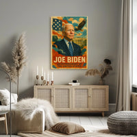 Joe Biden 46th President of the United States Layered Digital Collage Poster