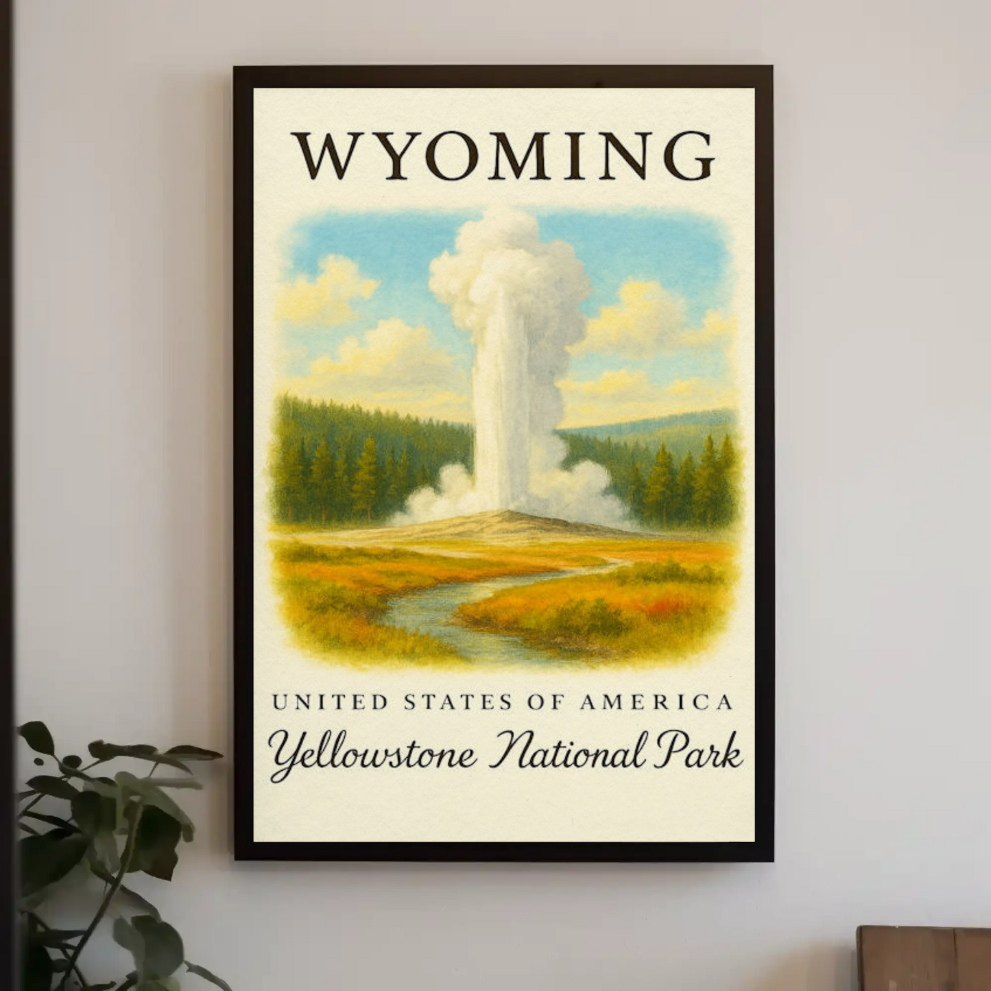 Wyoming Yellowstone National Park United States Travel Poster
