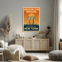 Brooklyn Bridge Gateway Poster Modern Travel Wall Art