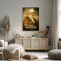 James Buchanan 15th President of the United States Double Exposure Poster