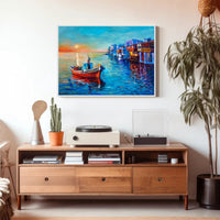 Serene Sunset Harbor Poster