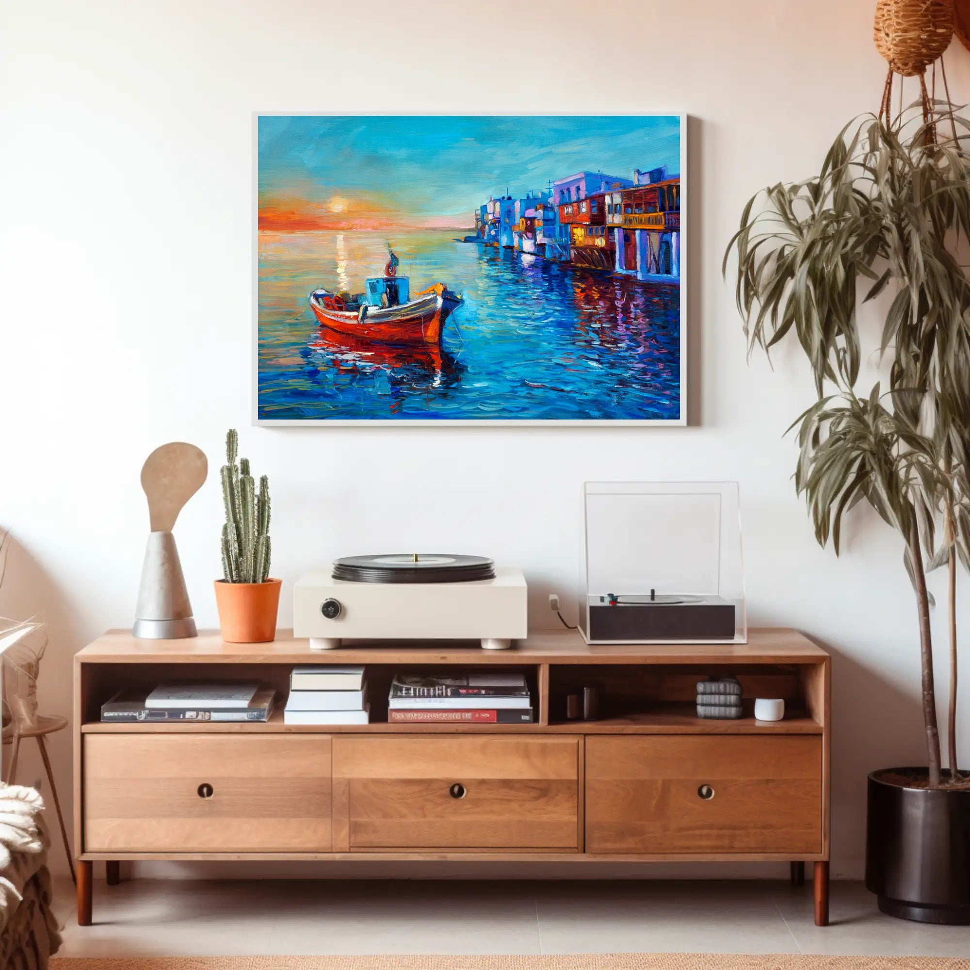 Serene Sunset Harbor Poster