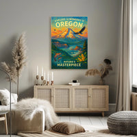 Oregon Poster Vibrant Landscape For Nature Adventurers