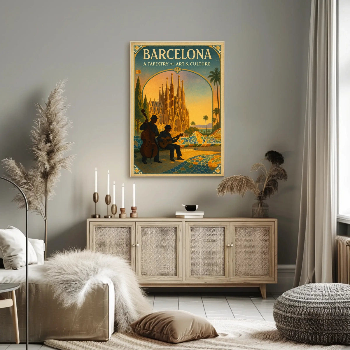 Barcelona A Tapestry of Art Culture Poster