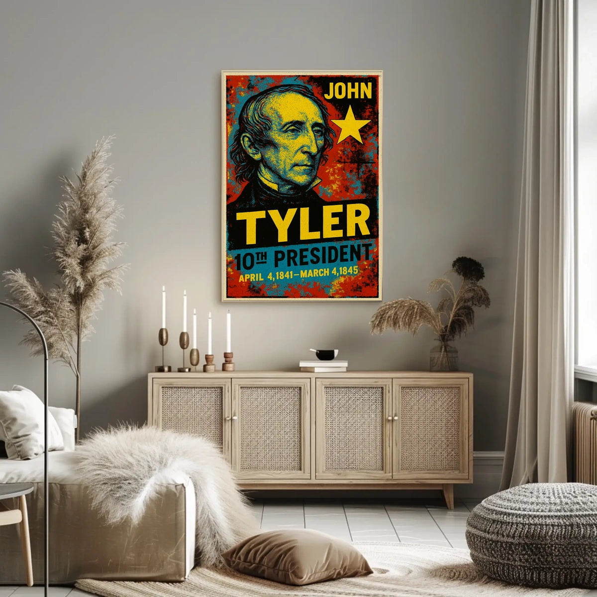 John Tyler 10th President of the United States Graffiti Pop Art Poster