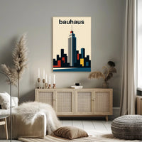 Modernist Skyline Geometric Design Poster - Abstract, Artistic, or Pop Culture Poster