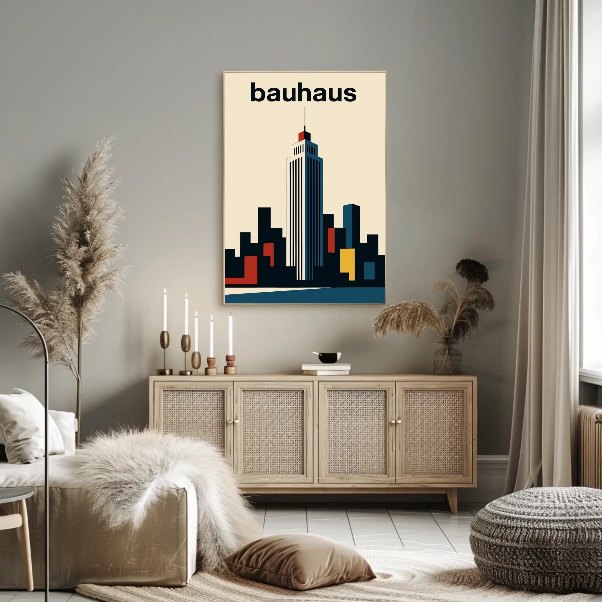 Modernist Skyline Geometric Design Poster - Abstract, Artistic, or Pop Culture Poster