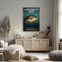 Largemouth Bass Freshwater Species Poster PosterGoat