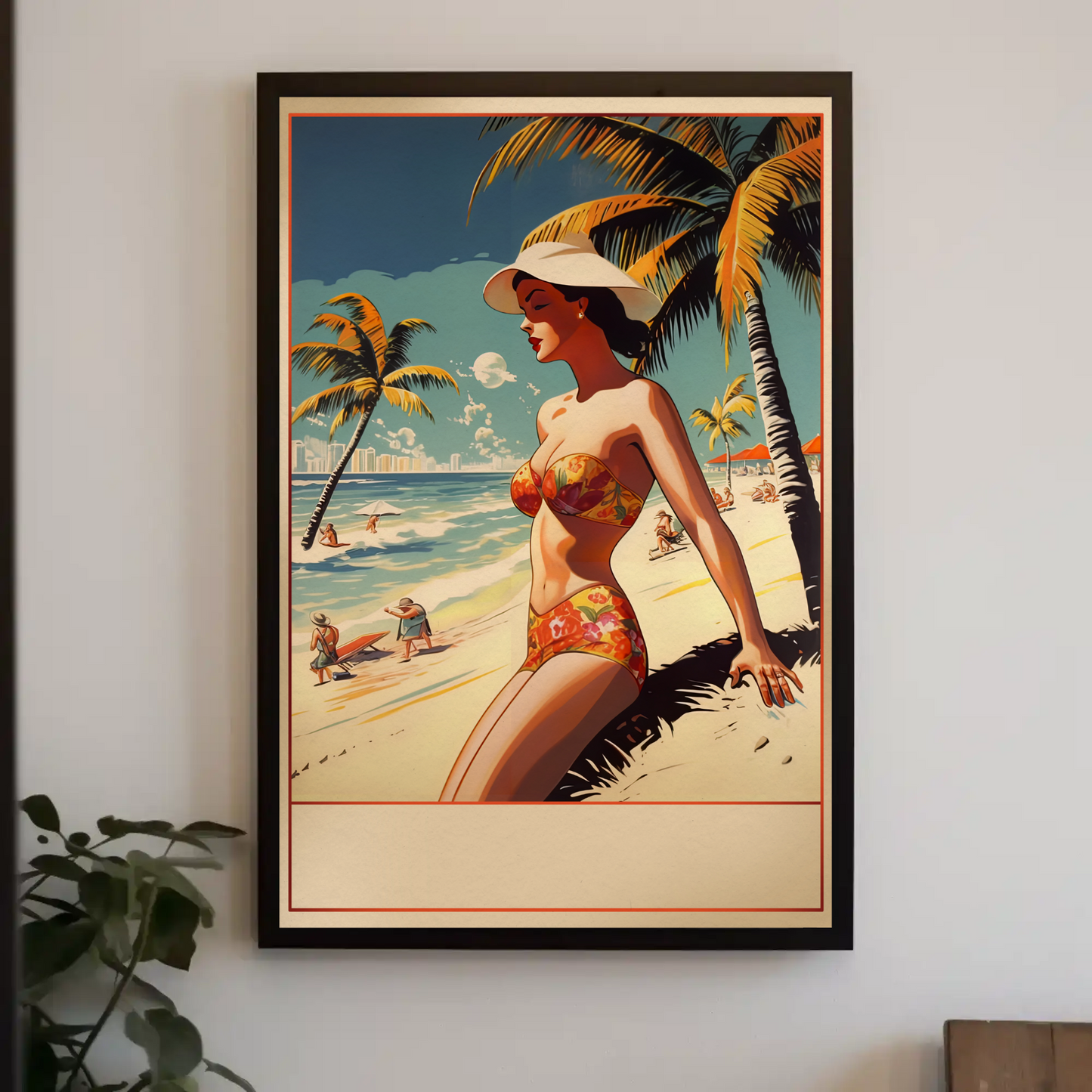 Retro Beach Beauty In Summer Scene Travel Poster