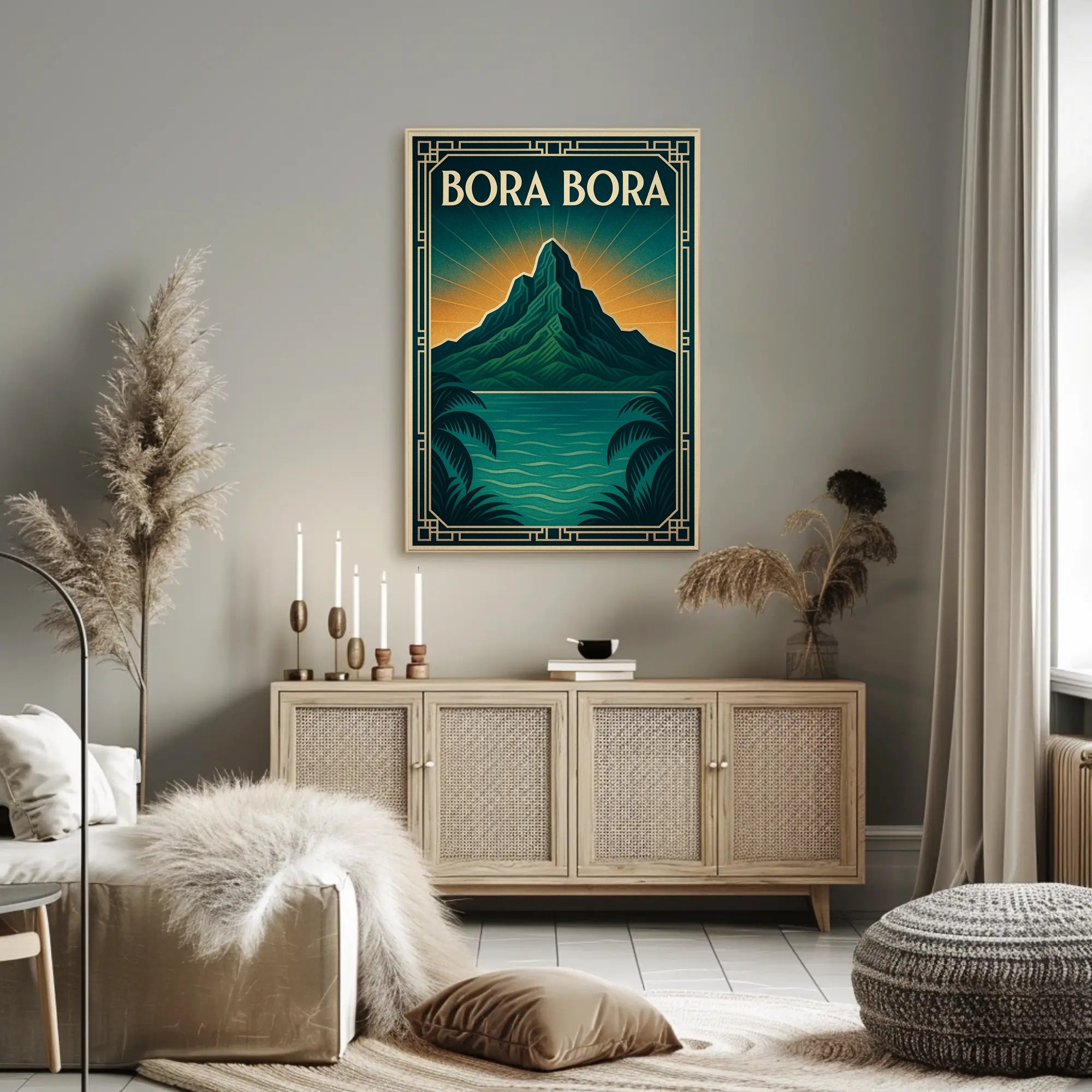 Bora Bora Art Deco Travel Poster PosterGoat