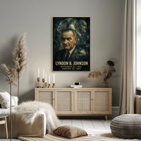 Lyndon B. Johnson 36th President of the United States Double Exposure Poster