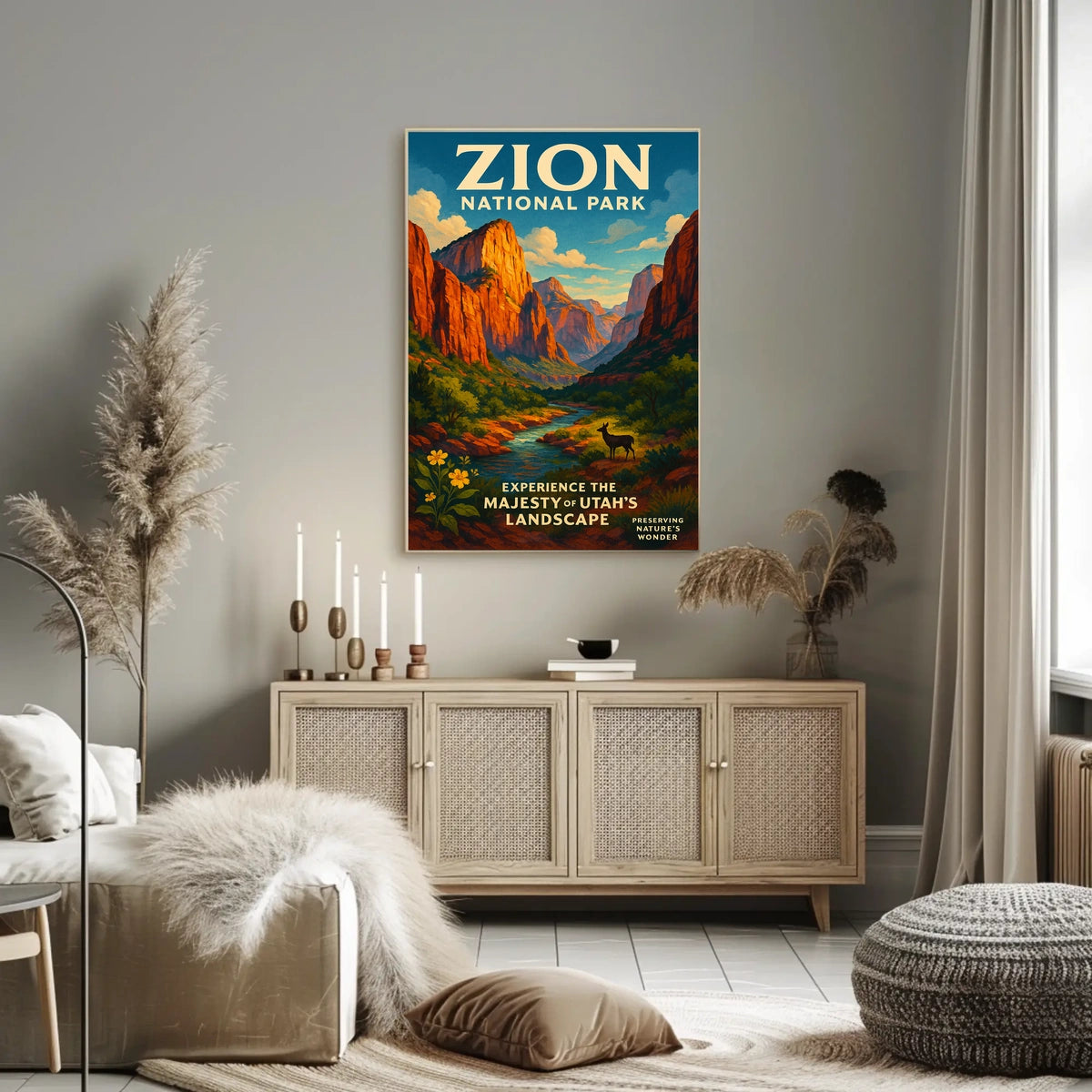 Zion National Park Poster Breathtaking Wall Art For Home